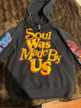 Soul Was Made By Us Black Graphic Hoodie